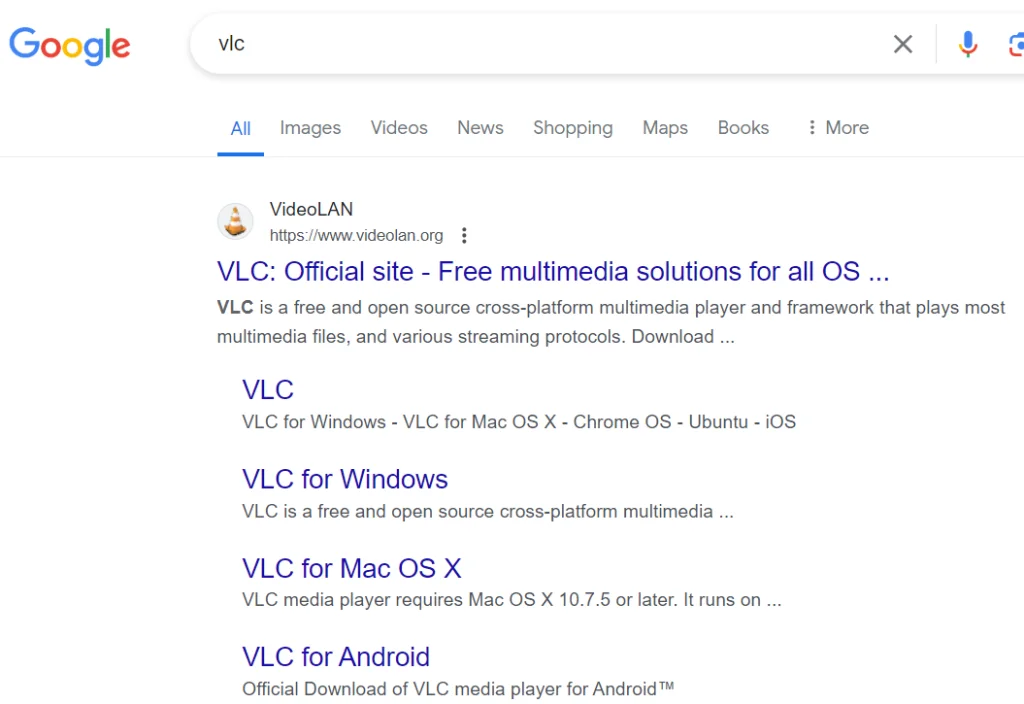 搜索vlc播放器
